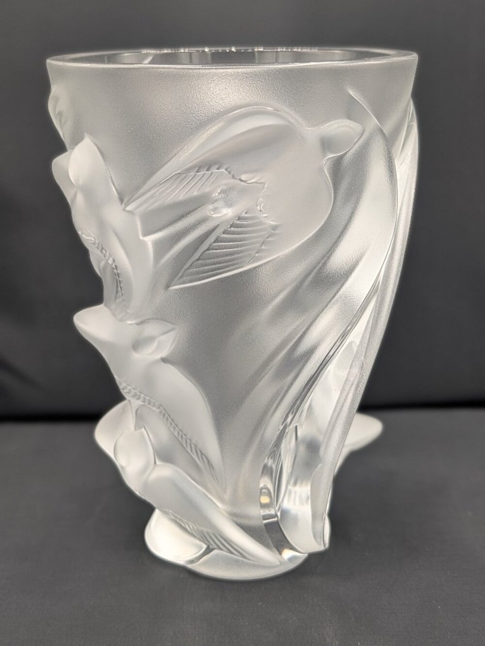 Vintage Lalique Crystal Martinets Vase with Box